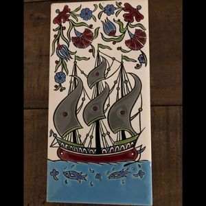 Decorative Keramin Rodos Greek handmade wall tile.